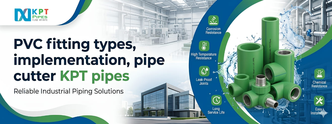 PVC fitting types, implementation, pipe cutter KPT pipes